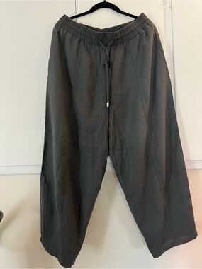 Zara High Waisted Ankle Linen Pants